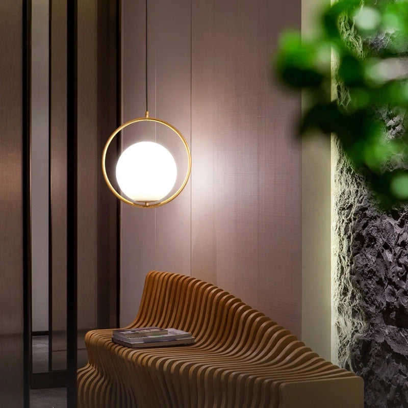 Glass Globe Pendant Light | Modern Ceiling Lighting for Dining Room & Kitchen | Lologe