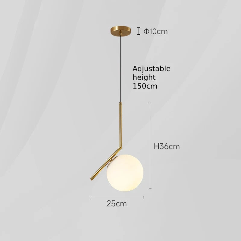 Glass Globe Pendant Light | Modern Ceiling Lighting for Dining Room & Kitchen | Lologe