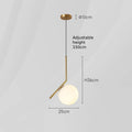 Glass Globe Pendant Light | Modern Ceiling Lighting for Dining Room & Kitchen | Lologe
