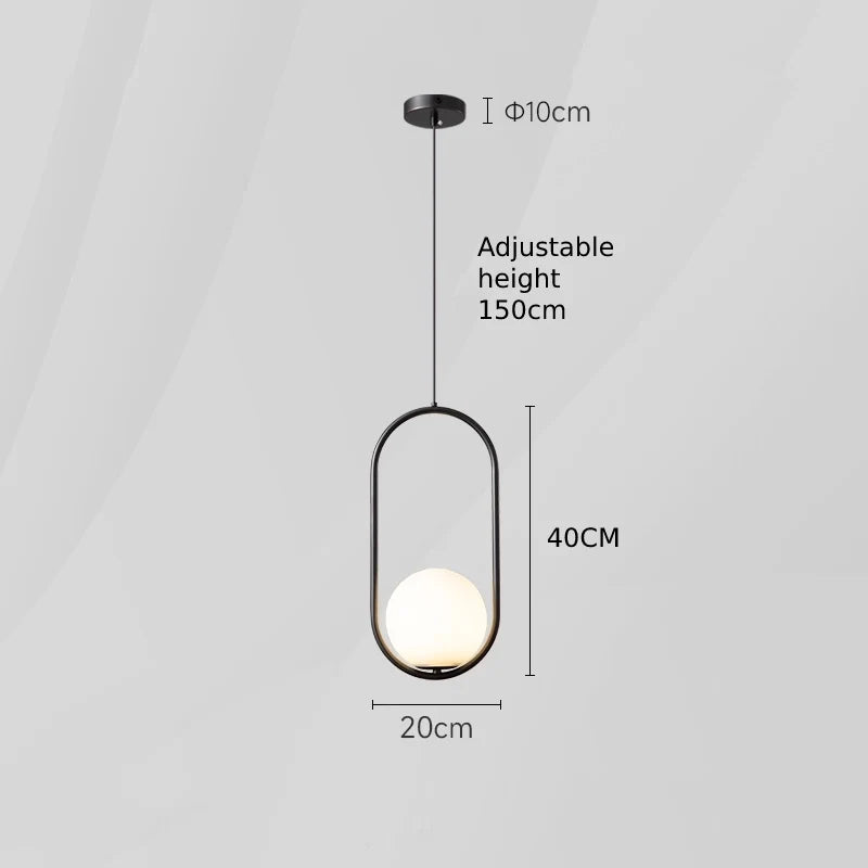 Glass Globe Pendant Light | Modern Ceiling Lighting for Dining Room & Kitchen | Lologe