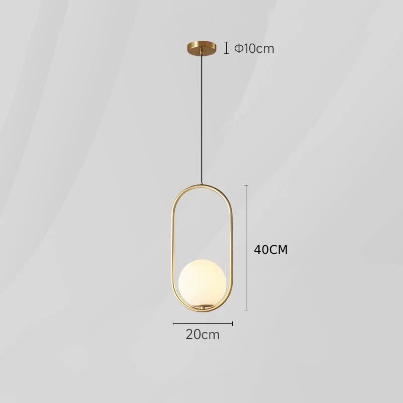 Glass Globe Pendant Light | Modern Ceiling Lighting for Dining Room & Kitchen | Lologe
