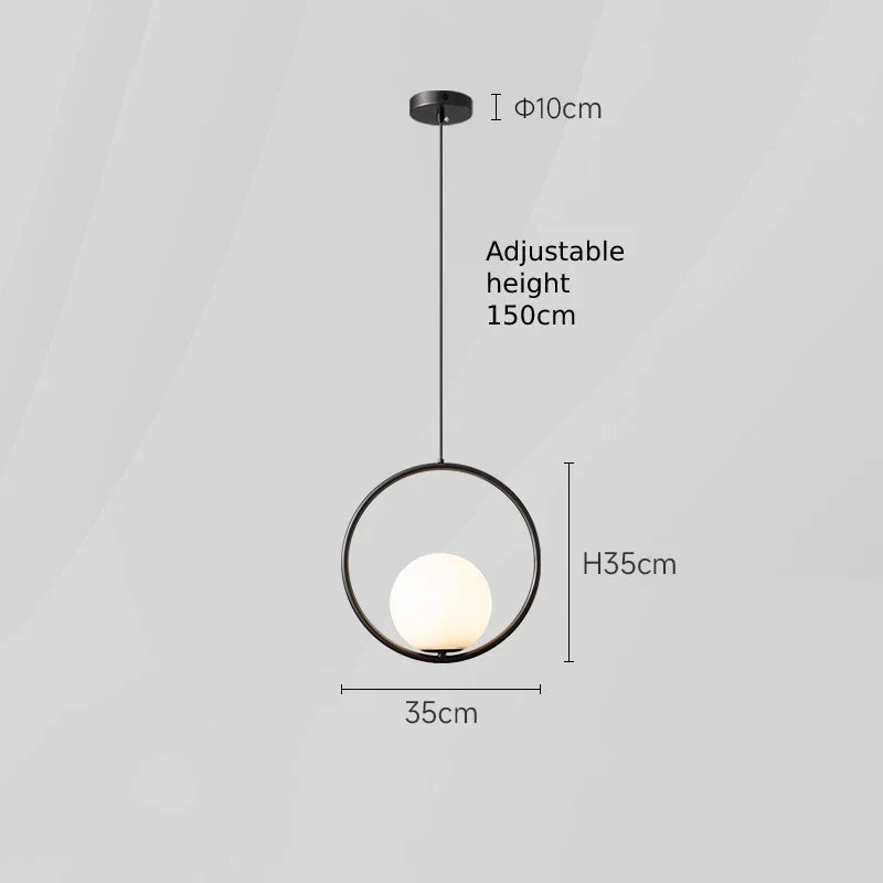 Glass Globe Pendant Light | Modern Ceiling Lighting for Dining Room & Kitchen | Lologe