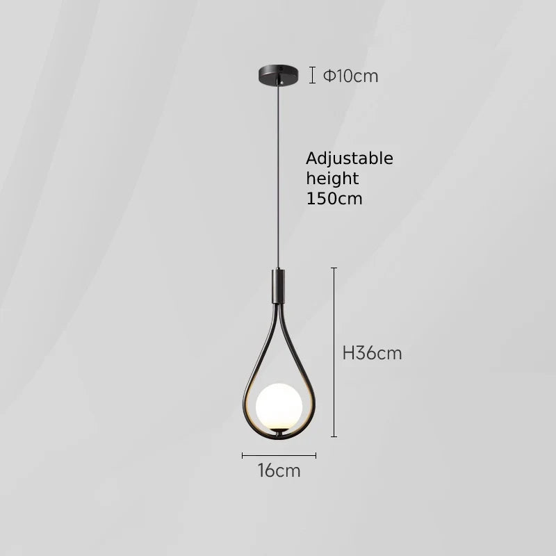 Glass Globe Pendant Light | Modern Ceiling Lighting for Dining Room & Kitchen | Lologe