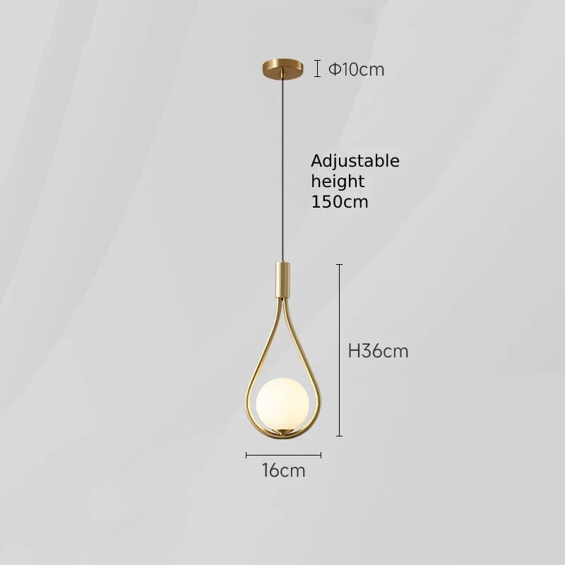 Glass Globe Pendant Light | Modern Ceiling Lighting for Dining Room & Kitchen | Lologe