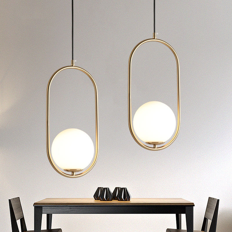 Glass Globe Pendant Light | Modern Ceiling Lighting for Dining Room & Kitchen | Lologe