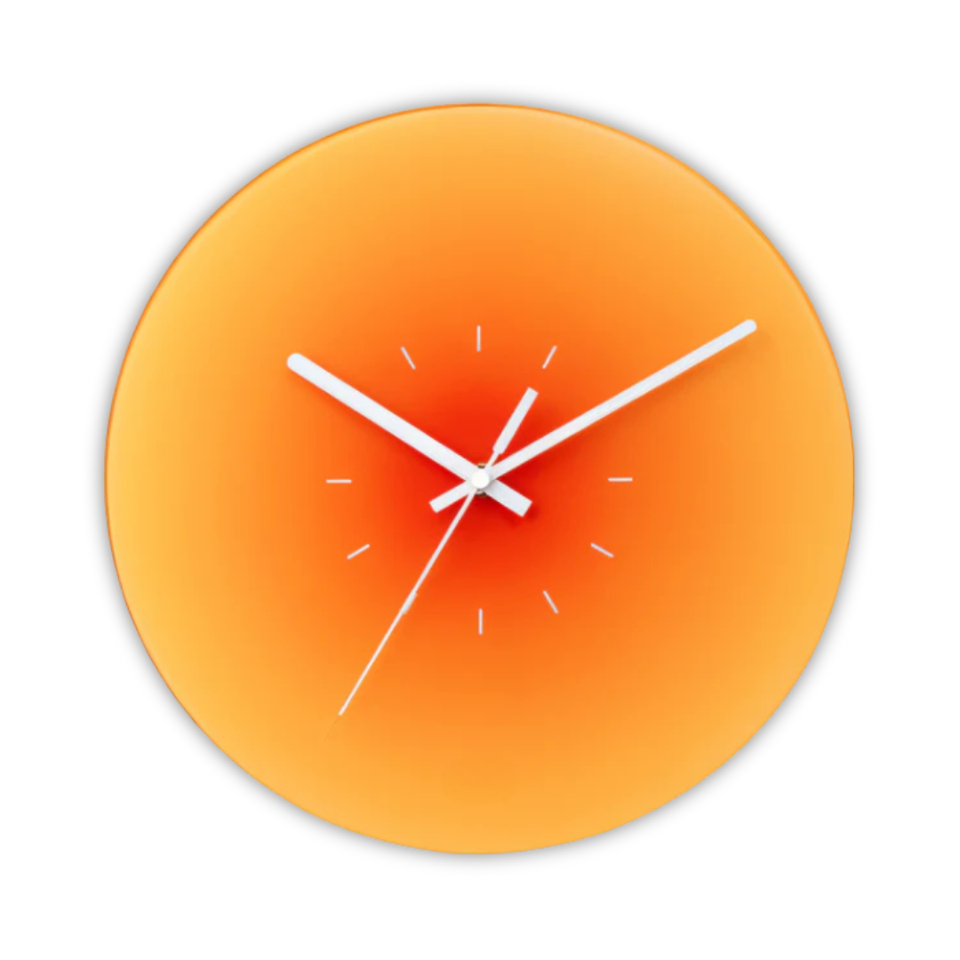 30 cm Modern Glass Wall Clock | Silent Quartz | Minimalist Home Decor | Round Design | Lologe