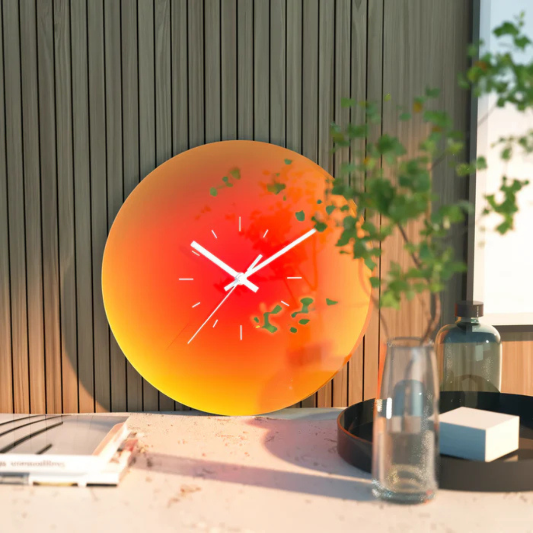 30 cm Modern Glass Wall Clock | Silent Quartz | Minimalist Home Decor | Round Design | Lologe