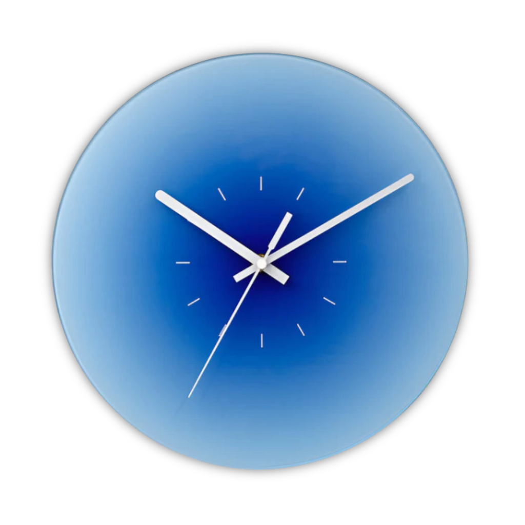 30 cm Modern Glass Wall Clock | Silent Quartz | Minimalist Home Decor | Round Design | Lologe