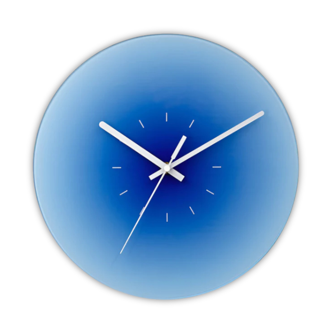 30 cm Modern Glass Wall Clock | Silent Quartz | Minimalist Home Decor | Round Design | Lologe