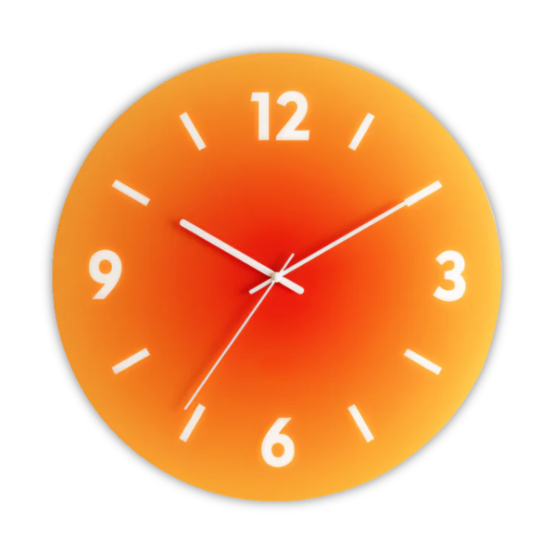 30 cm Modern Glass Wall Clock | Silent Quartz | Minimalist Home Decor | Round Design | Lologe
