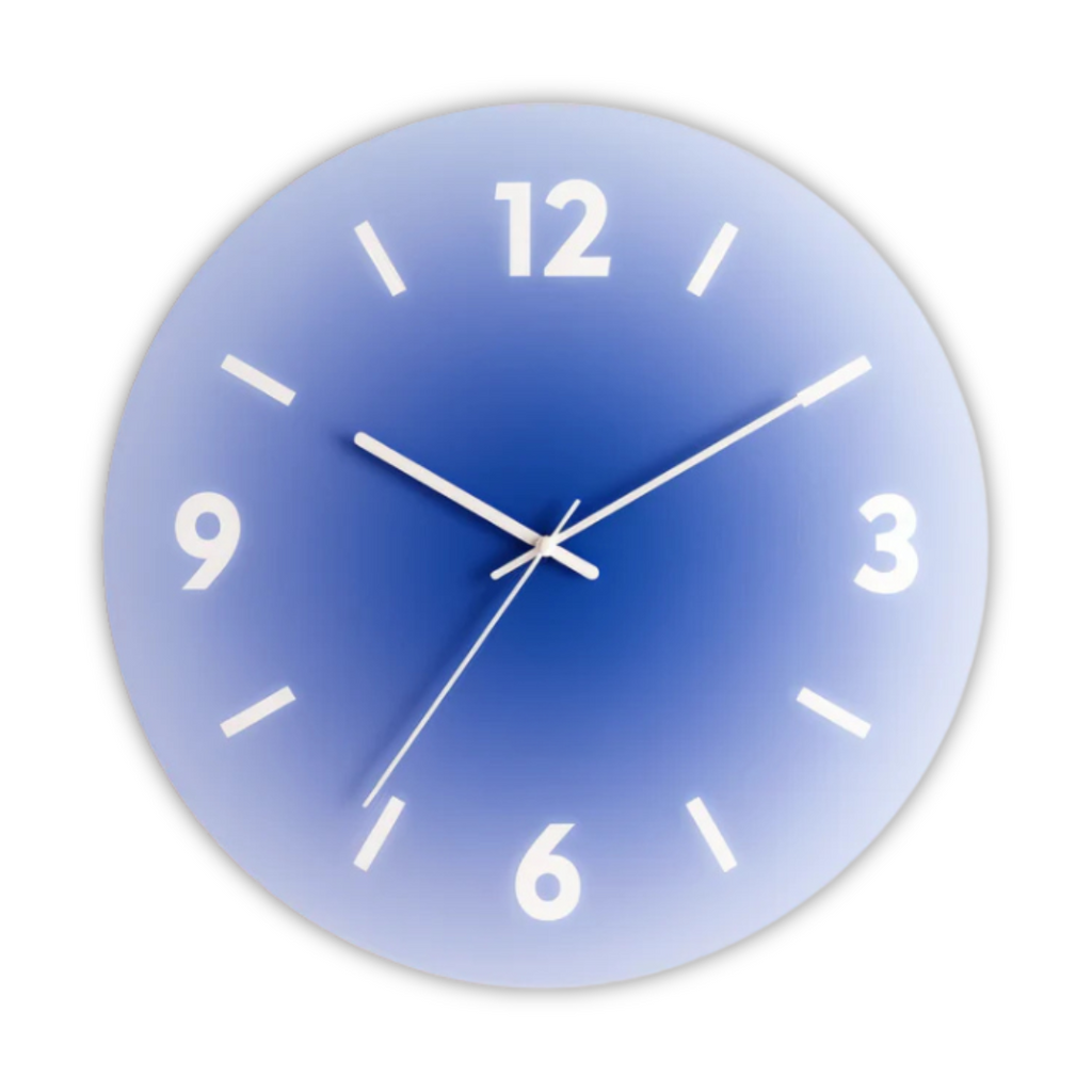 30 cm Modern Glass Wall Clock | Silent Quartz | Minimalist Home Decor | Round Design | Lologe
