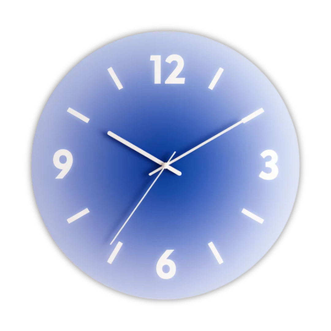 30 cm Modern Glass Wall Clock | Silent Quartz | Minimalist Home Decor | Round Design | Lologe