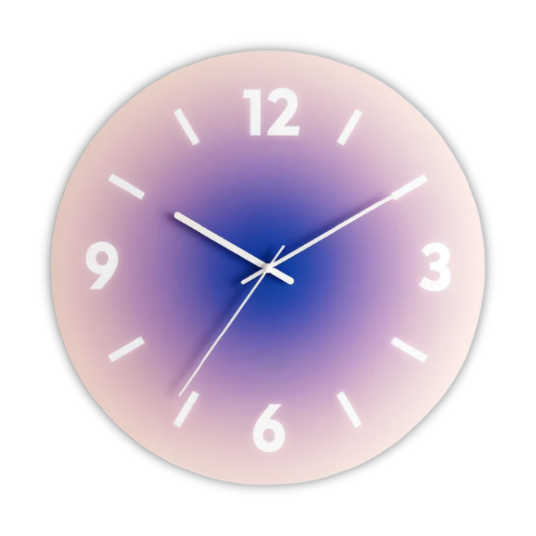 30 cm Modern Glass Wall Clock | Silent Quartz | Minimalist Home Decor | Round Design | Lologe