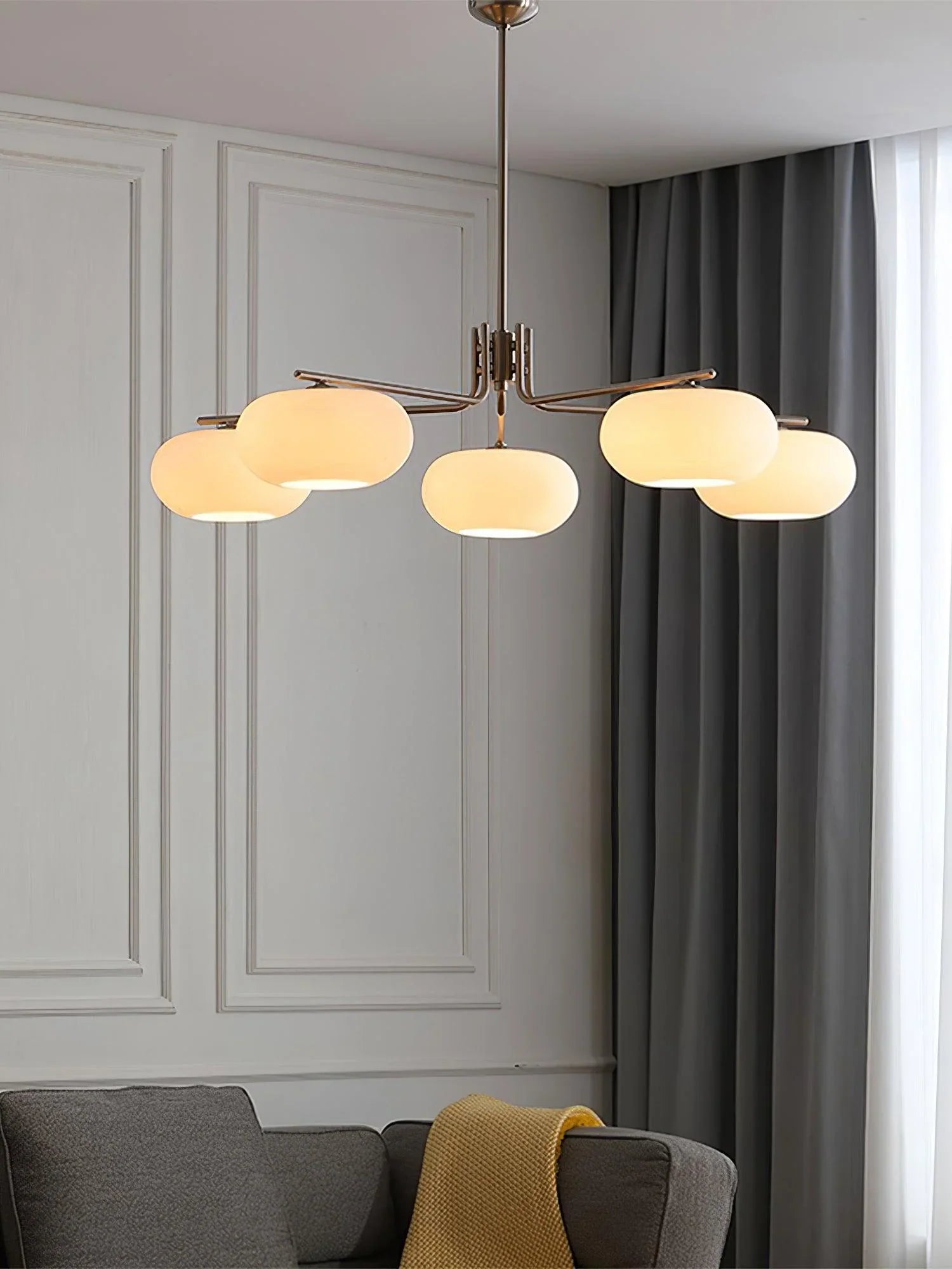 Modern 5-Light Chandelier | Minimalist Ceiling Fixture for Dining Room | Lologe