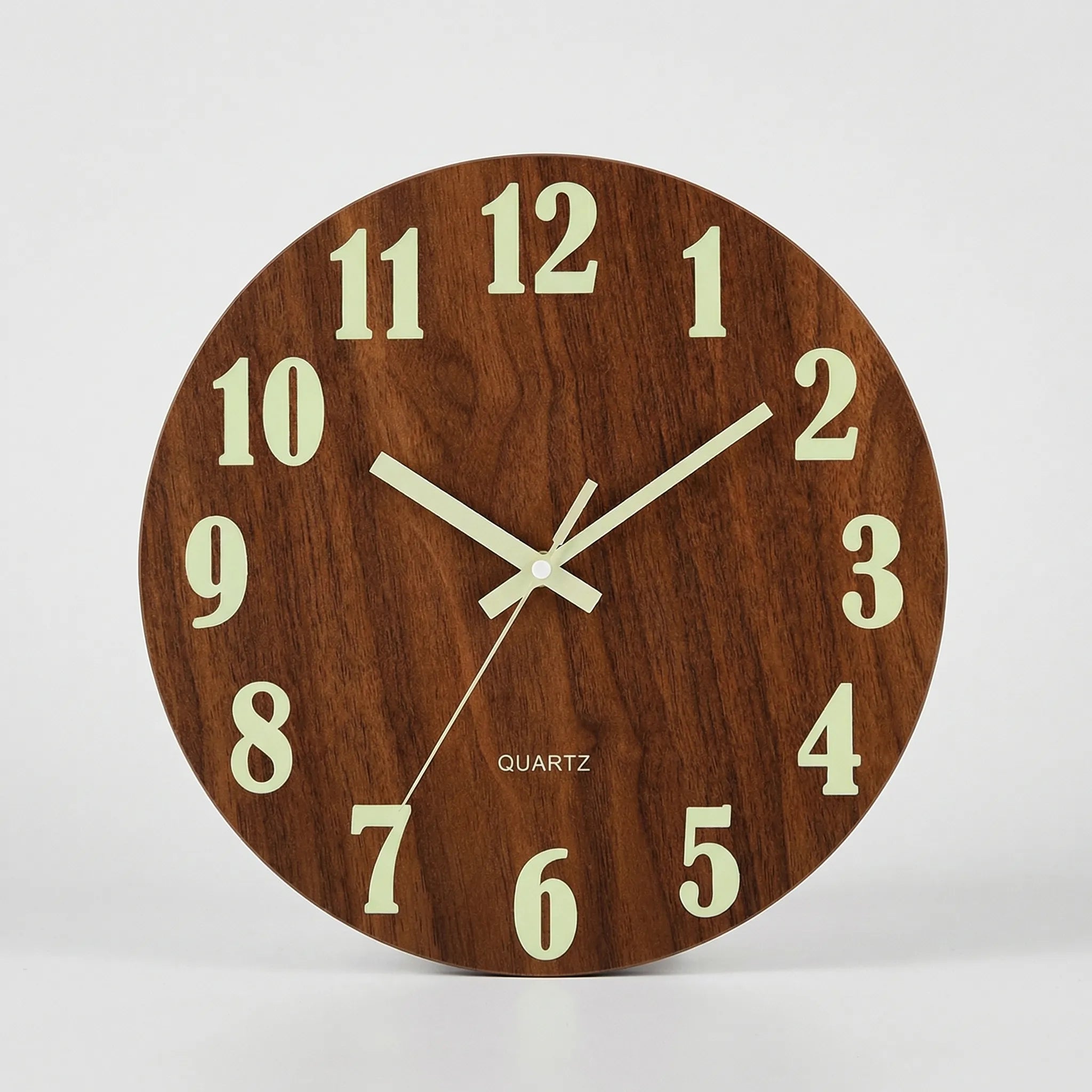 Noctivane - Round Luminous Nordic Wall Clock- Checking Time At Night