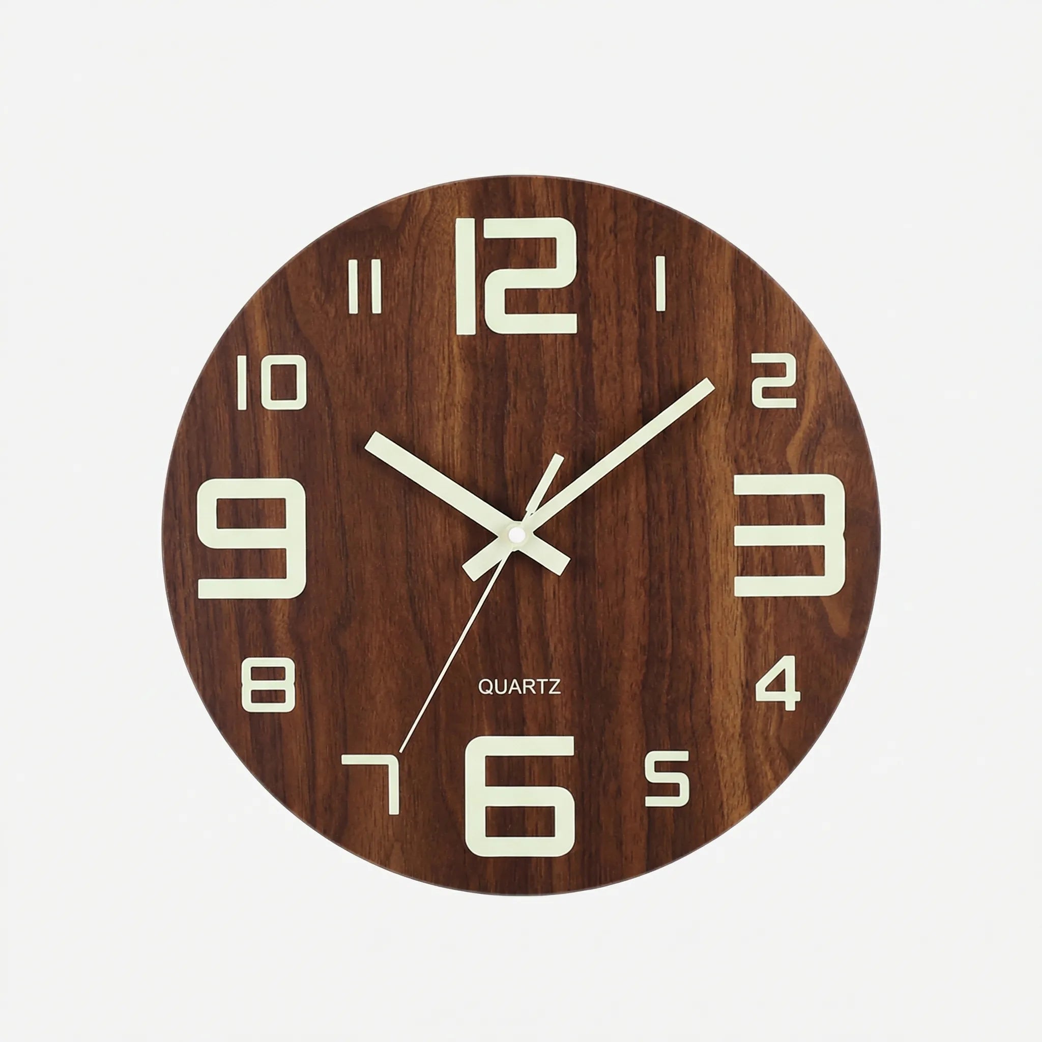 Noctivane - Round Luminous Nordic Wall Clock- Checking Time At Night