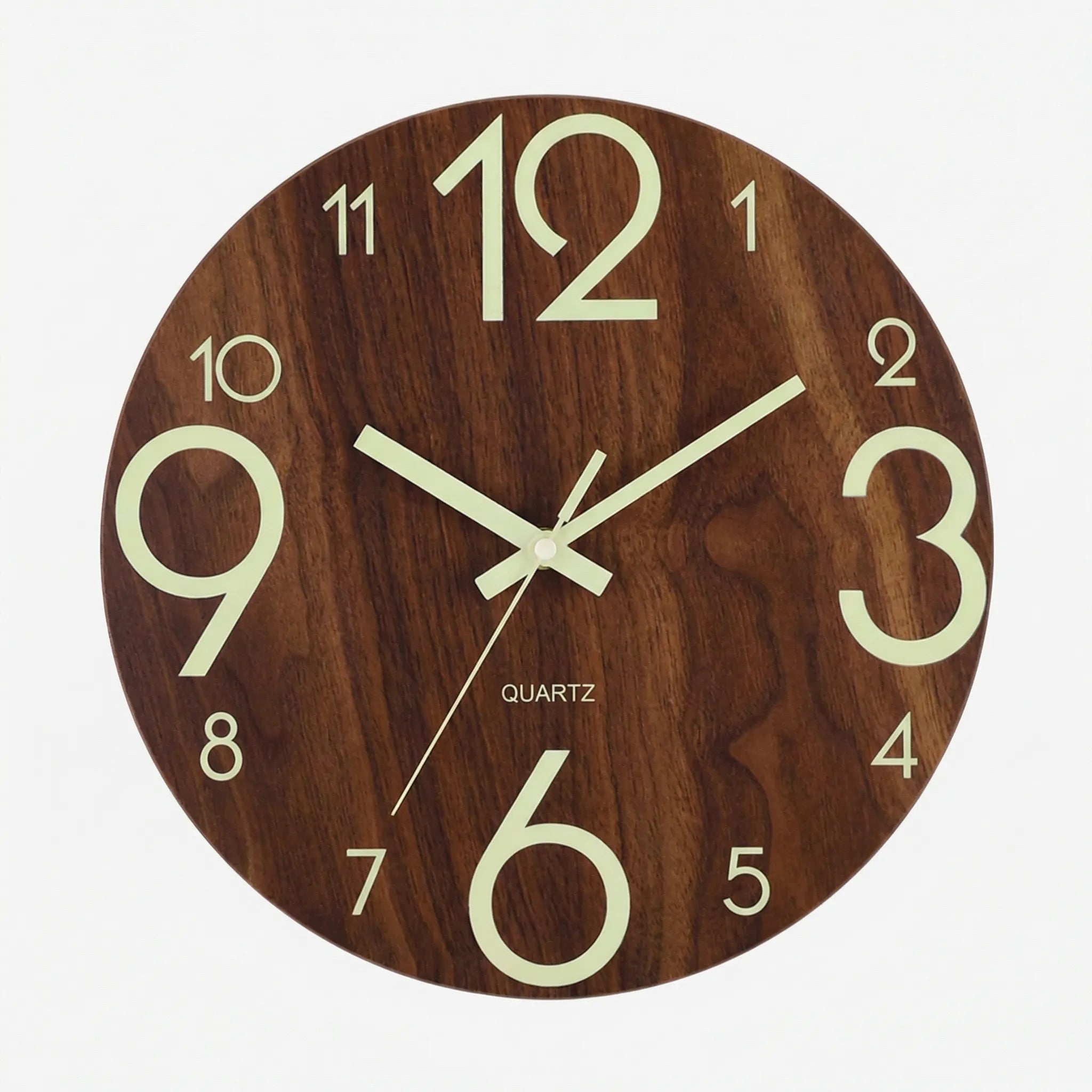 Noctivane - Round Luminous Nordic Wall Clock- Checking Time At Night