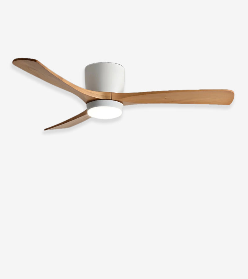 Wood Ceiling Fan Light | Nordic Style LED Fixture for Bedroom & Living Room | Lologe