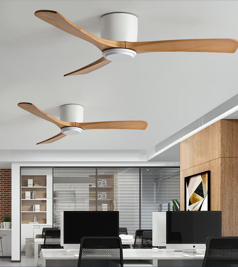 Wood Ceiling Fan Light | Nordic Style LED Fixture for Bedroom & Living Room | Lologe