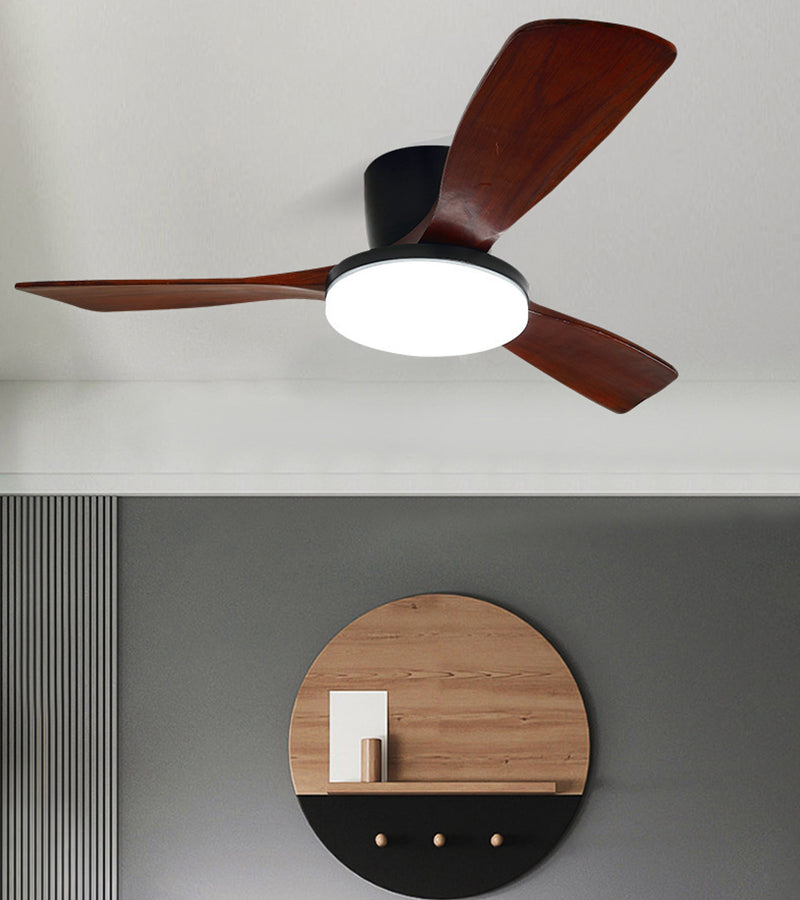 Wood Ceiling Fan Light | Nordic Style LED Fixture for Bedroom & Living Room | Lologe