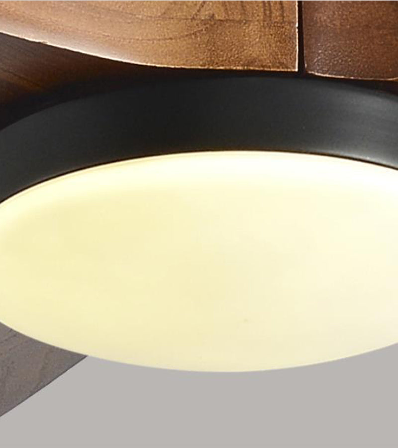 Wood Ceiling Fan Light | Nordic Style LED Fixture for Bedroom & Living Room | Lologe