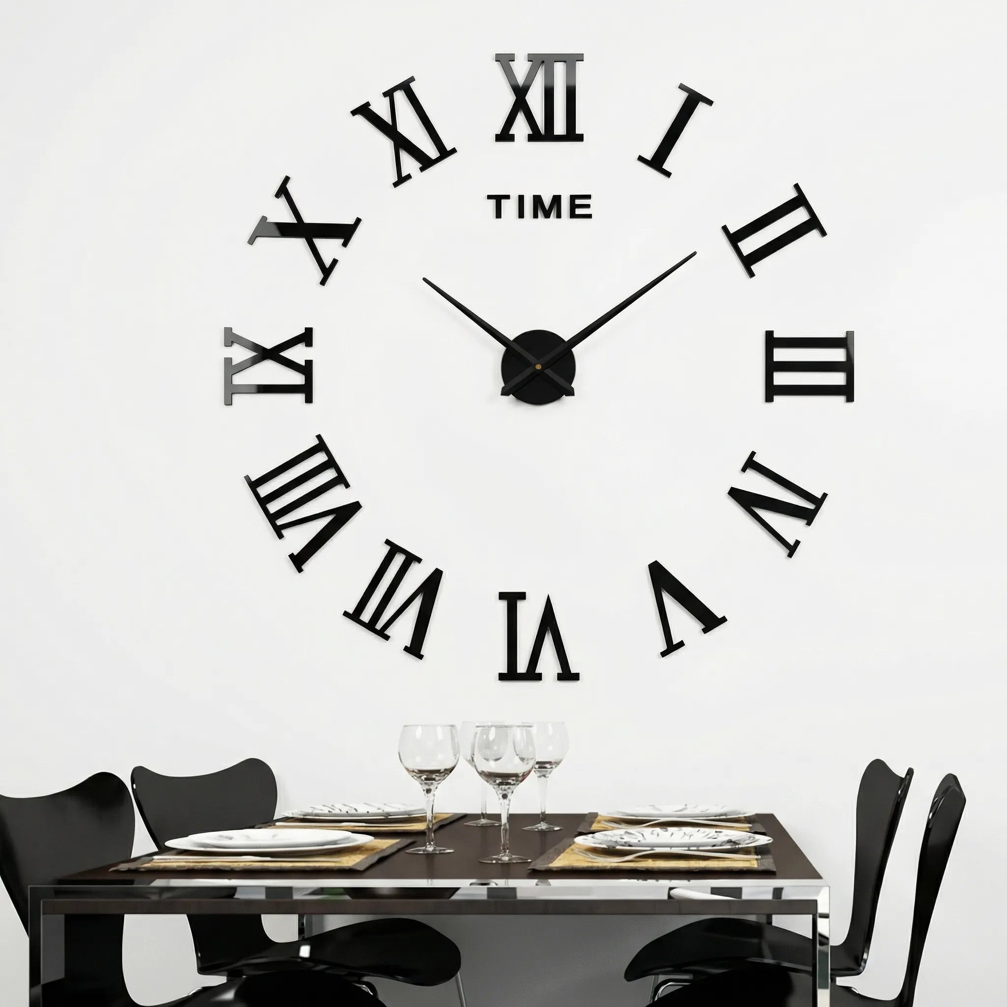 Numerovex - Large Round Roman Numeral Wall Clock- Modern Wall Decoration