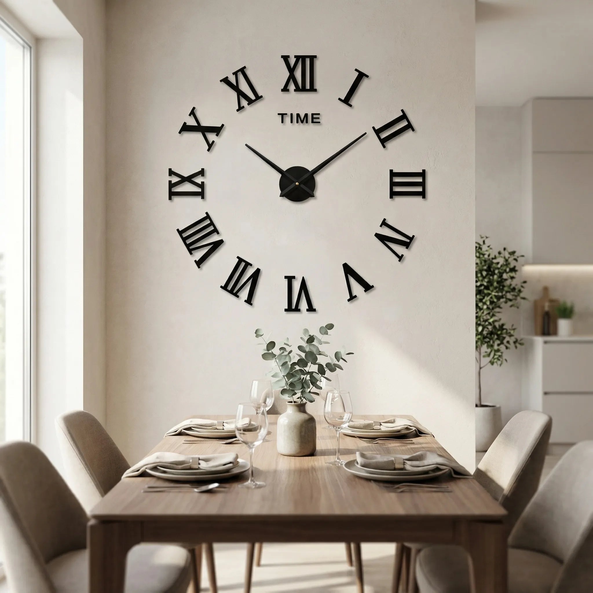 Numerovex - Large Round Roman Numeral Wall Clock- Modern Wall Decoration