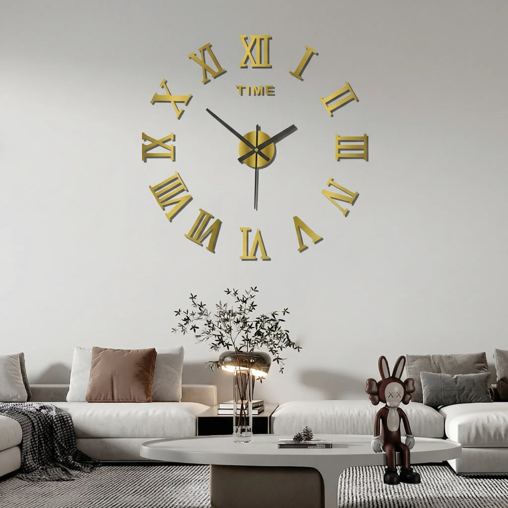 Numerovex - Large Round Roman Numeral Wall Clock- Modern Wall Decoration
