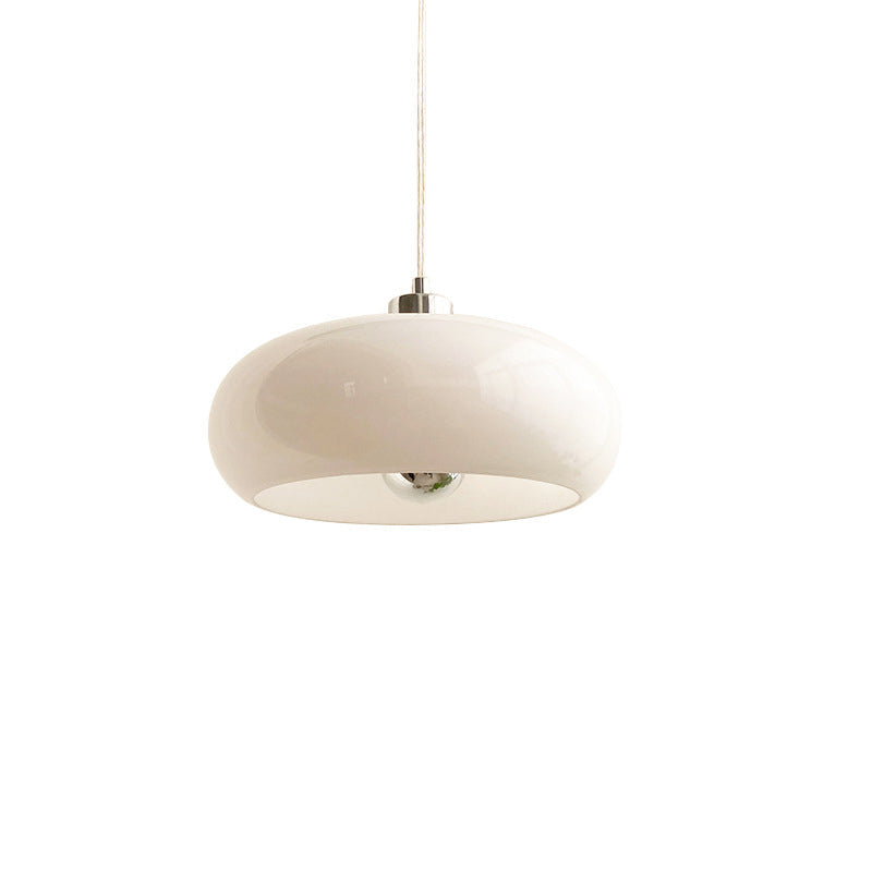 Glass Dome Pendant Light | Dining Room White Orange Glass Vintage Design | Lologe