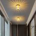 Modern Glass Flush Mount Light | Sun Shape | Full Copper | Dual-Purpose | 1-Light | Lologe