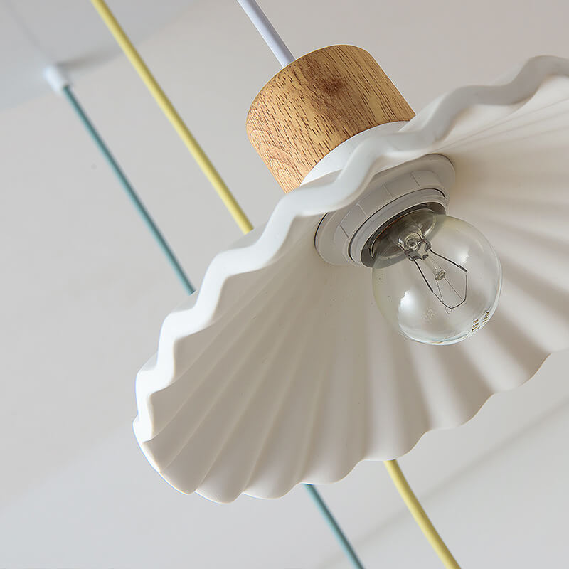 Cement Pendant Light for Living Room | Scalloped Shade Modern Design | Lologe