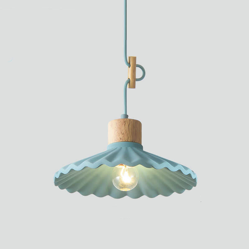 Cement Pendant Light for Living Room | Scalloped Shade Modern Design | Lologe