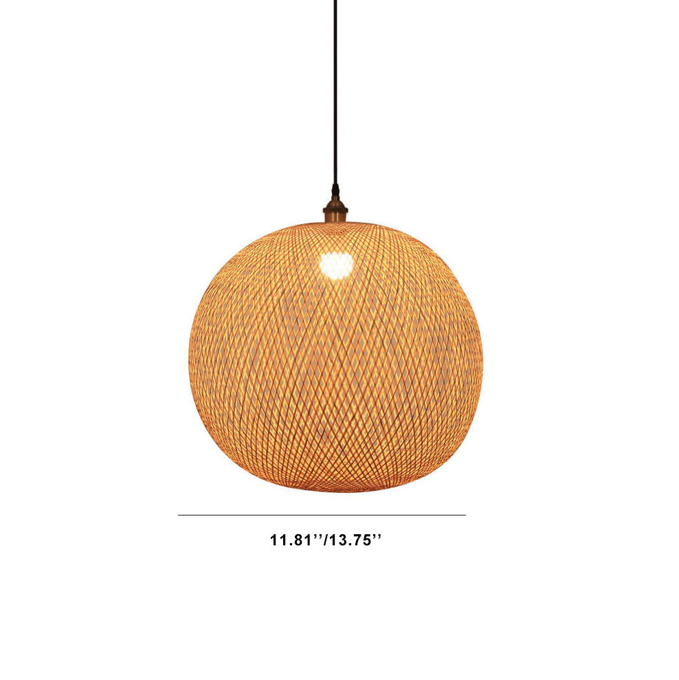 Bamboo Pendant Light for Dining Room | Woven Beige Japanese Style | Lologe