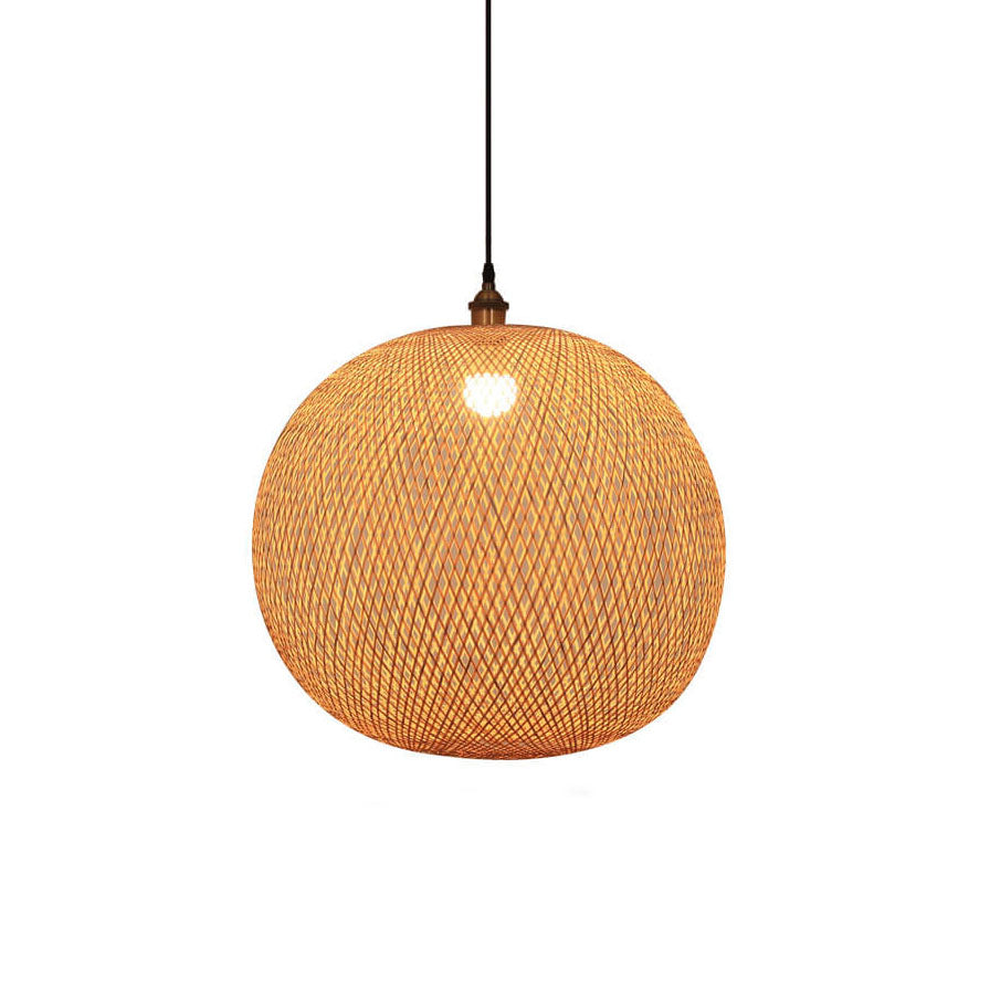 Bamboo Pendant Light for Dining Room | Woven Beige Japanese Style | Lologe