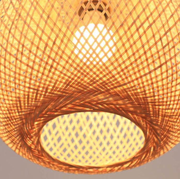 Bamboo Pendant Light for Dining Room | Woven Beige Japanese Style | Lologe