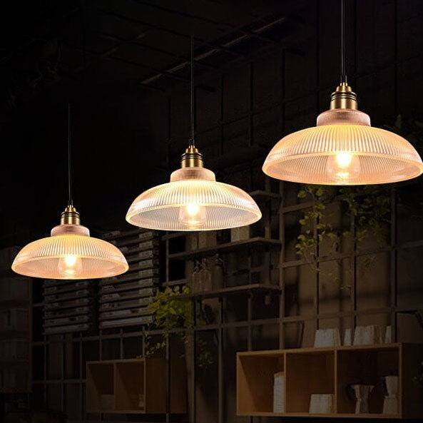 Vintage Striped Glass Pendant Light | Kitchen Island Ceiling Lighting | Lologe