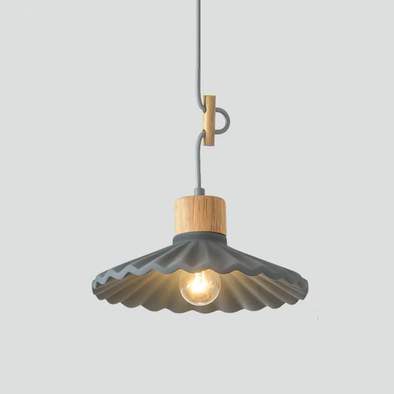 Cement Pendant Light for Living Room | Scalloped Shade Modern Design | Lologe