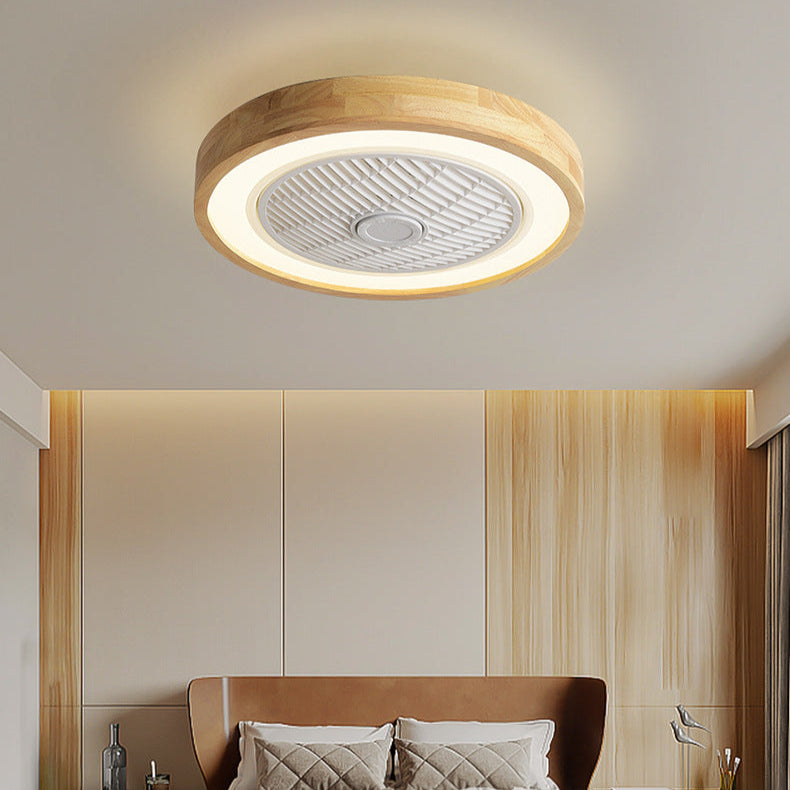 Modern Wood Geometric LED Ceiling Fan Light | Semi-Flush Mount | Lologe
