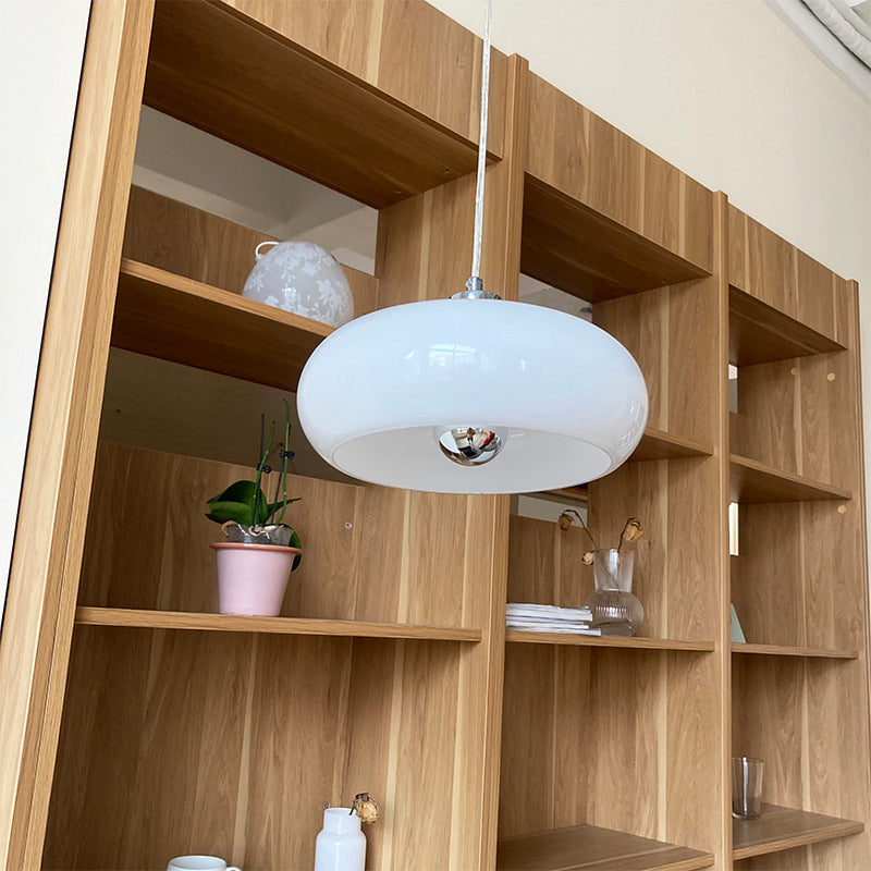 Glass Dome Pendant Light | Dining Room White Orange Glass Vintage Design | Lologe