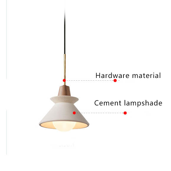Pendant Light for Kitchen Island | White Cement Tapered Minimalist Design | Lologe