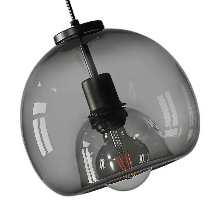Smoke Grey Glass Dome Pendant Light | Hand-Blown Modern Ceiling Lighting | Lologe