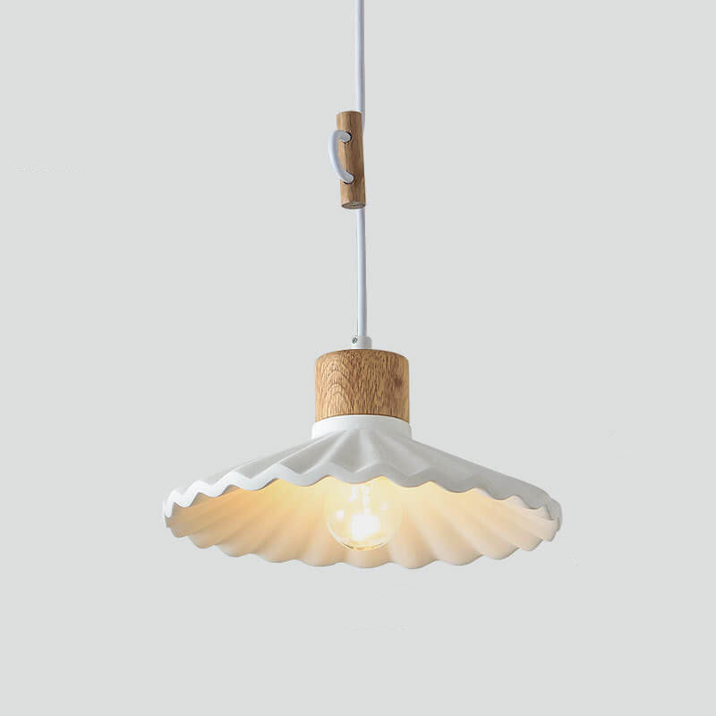 Cement Pendant Light for Living Room | Scalloped Shade Modern Design | Lologe