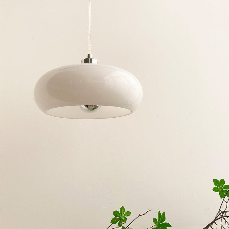 Glass Dome Pendant Light | Dining Room White Orange Glass Vintage Design | Lologe