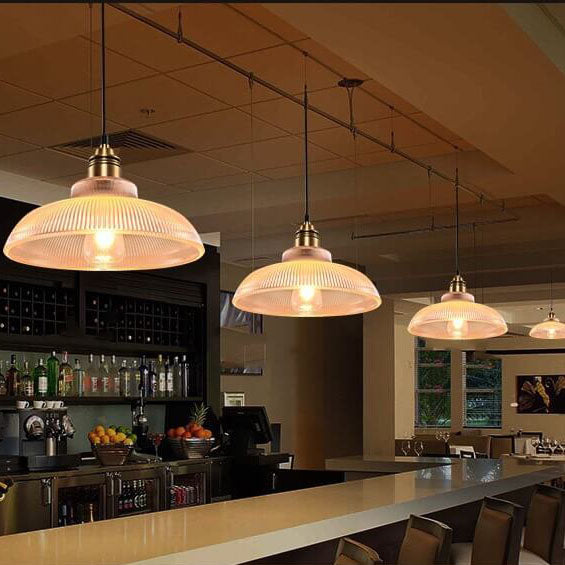 Vintage Striped Glass Pendant Light | Kitchen Island Ceiling Lighting | Lologe