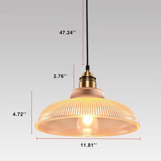 Vintage Striped Glass Pendant Light | Kitchen Island Ceiling Lighting | Lologe