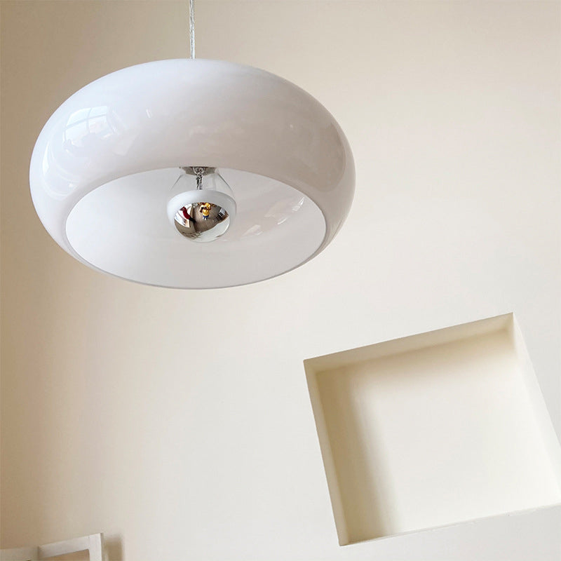 Glass Dome Pendant Light | Dining Room White Orange Glass Vintage Design | Lologe