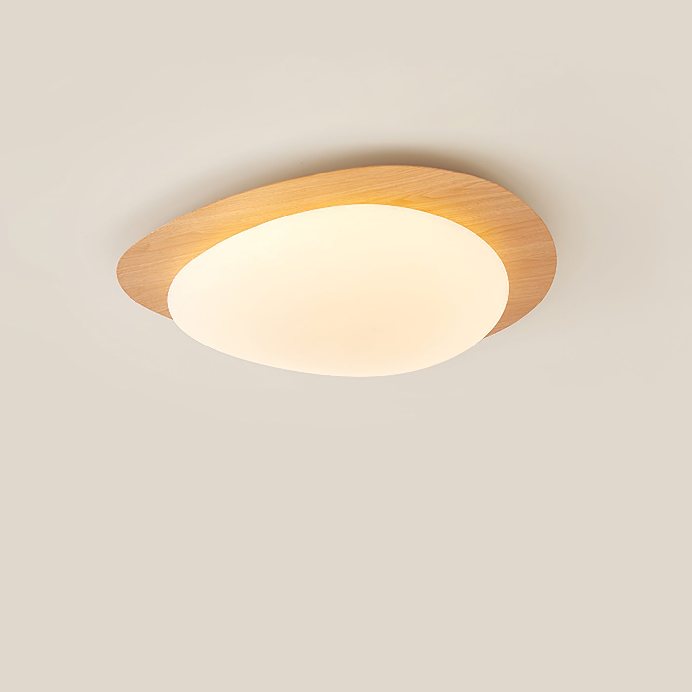 LED Ceiling Lamp for Living Room | Metal Acrylic Pebble Design Walnut Finish | Lologe