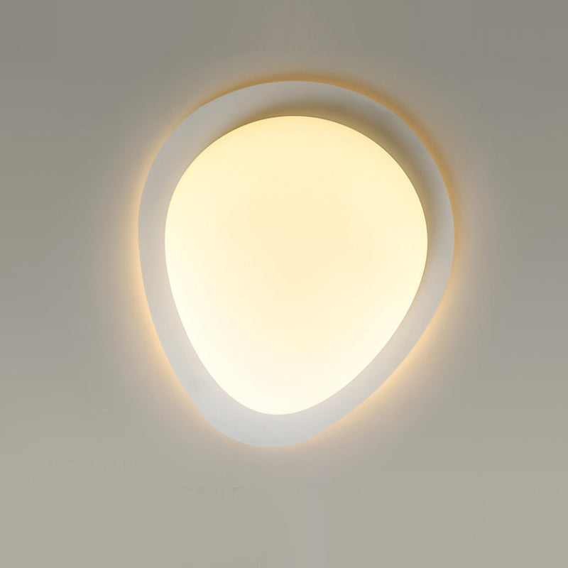 LED Ceiling Lamp for Living Room | Metal Acrylic Pebble Design Walnut Finish | Lologe