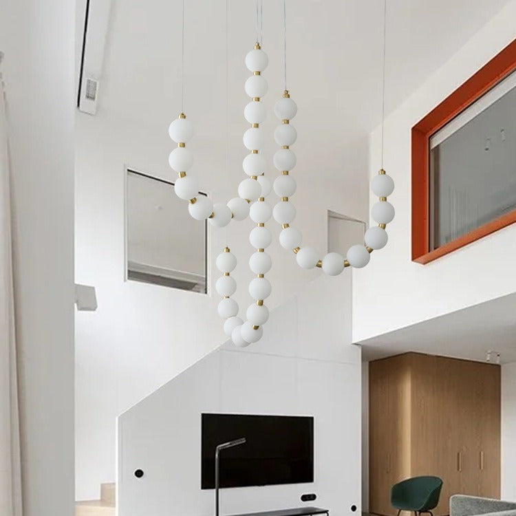 Pearl Chandelier | Modern Glass Globe Ceiling Light for Dining Room | Lologe