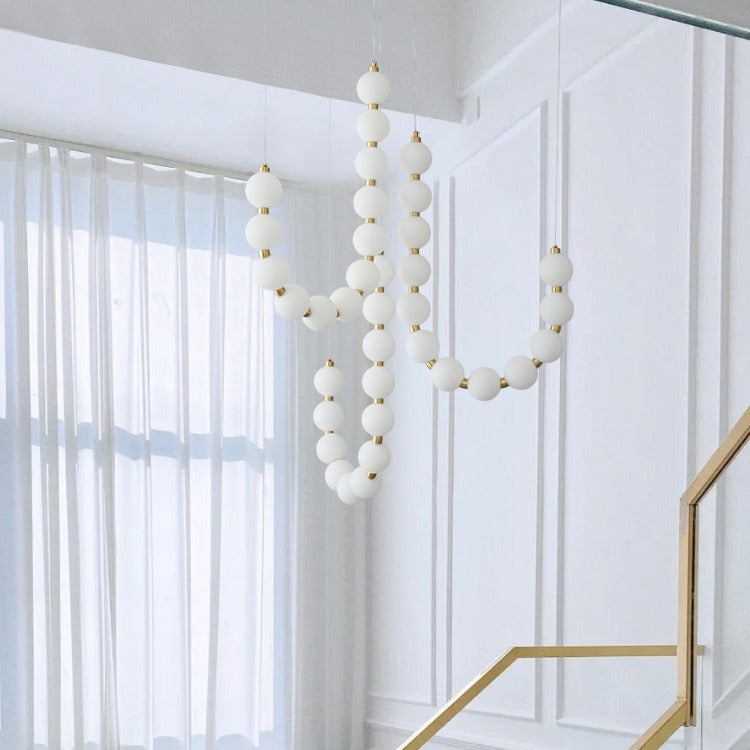Pearl Chandelier | Modern Glass Globe Ceiling Light for Dining Room | Lologe